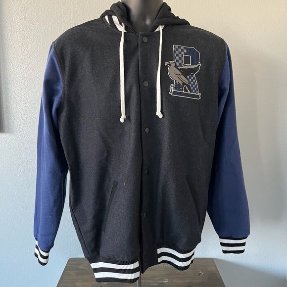 Warner Bros. Jackets & Coats Harry Potter Letterman Jacket Mens Small Ravenclaw Varsity Gray